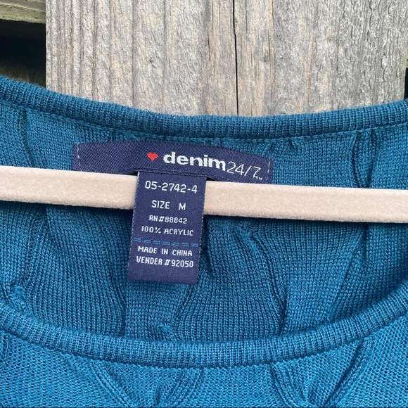 Like NEW Denim 24/7 Roaman's sweater dress M Plus 14-16 worn once 3/4 sl… - Picture 2 of 3